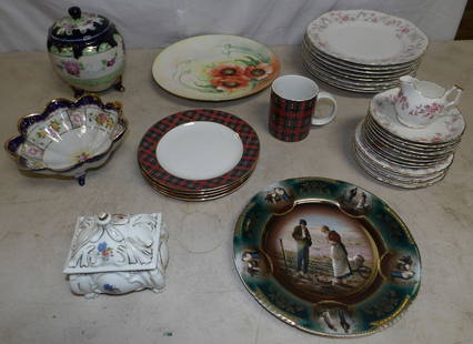 Lot of Hand Painted Porcelain Items: Lot of Hand Painted Porcelain Items . Up to 11" W 6 1/2" D ALL DESCRIPTIONS AND ANY CONDITION STATEMENT GIVEN BY LANGSTON AUCTION GALLERY ARE STRICTLY OPINIONS AND LANGSTON'S SHALL HAVE NO RESPONSIBIL