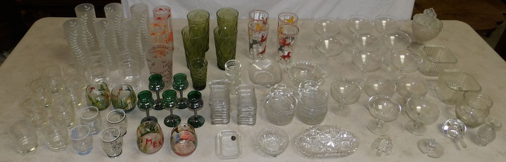 Lot of Stemware: Lot of Stemware . Up to 7" H 2 1/2" W 2" D ALL DESCRIPTIONS AND ANY CONDITION STATEMENT GIVEN BY LANGSTON AUCTION GALLERY ARE STRICTLY OPINIONS AND LANGSTON'S SHALL HAVE NO RESPONSIBILITY FOR ERRORS O