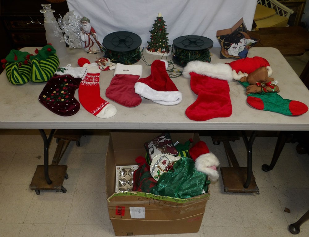 Lot of Christmas Decorations: Lot of Christmas Decorations. Up to 13" H 4" W 4" D ALL DESCRIPTIONS AND ANY CONDITION STATEMENT GIVEN BY LANGSTON AUCTION GALLERY ARE STRICTLY OPINIONS AND LANGSTON'S SHALL HAVE NO RESPONSIBILITY FOR