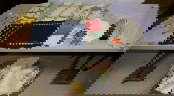 Lot of Linens: Lot of Linens . Up to 72" W ALL DESCRIPTIONS AND ANY CONDITION STATEMENT GIVEN BY LANGSTON AUCTION GALLERY ARE STRICTLY OPINIONS AND LANGSTON'S SHALL HAVE NO RESPONSIBILITY FOR ERRORS OR OMISSIONS. TH