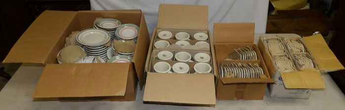 Lot of Porcelain Saucers & Mugs, (New in Box)