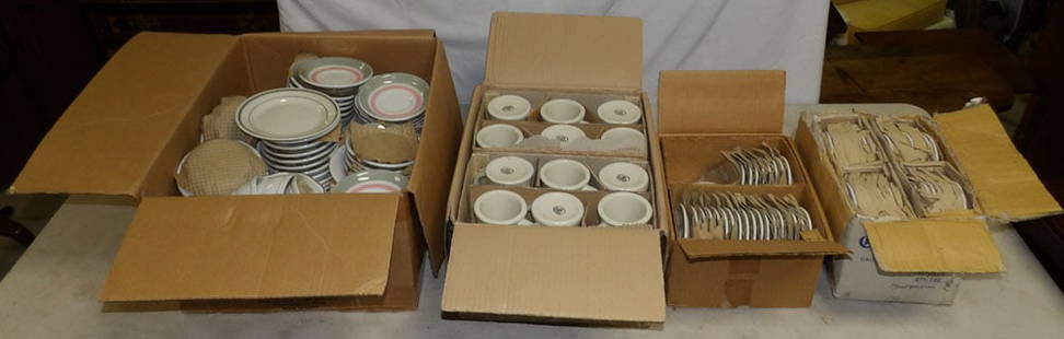 Lot of Porcelain Saucers & Mugs, (New in Box): Lot of Porcelain Saucers & Mugs, (New in Box). Up to 7" W 4 1/2" D ALL DESCRIPTIONS AND ANY CONDITION STATEMENT GIVEN BY LANGSTON AUCTION GALLERY ARE STRICTLY OPINIONS AND LANGSTON'S SHALL HAVE NO RES