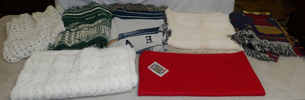 Lot of Coverlets: Lot of Coverlets. Up to 50" x 68" ALL DESCRIPTIONS AND ANY CONDITION STATEMENT GIVEN BY LANGSTON AUCTION GALLERY ARE STRICTLY OPINIONS AND LANGSTON'S SHALL HAVE NO RESPONSIBILITY FOR ERRORS OR OMISSIO