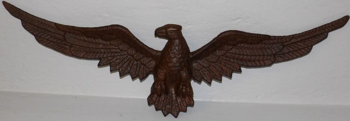 Cast Iron Open Wing Eagle Wall Hanging