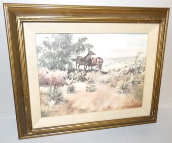 framed print equestrian scene
