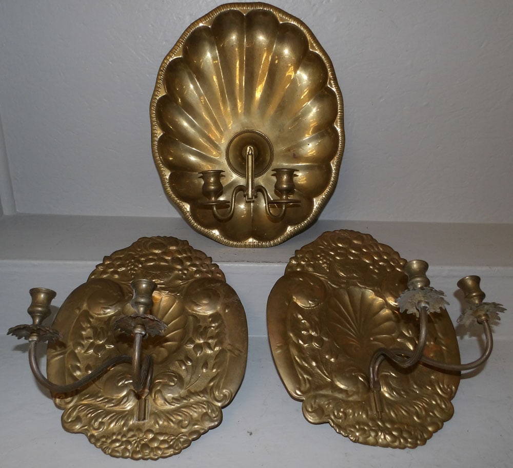 3 brass sconces (1 of 6)