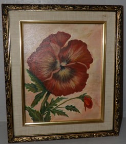 framed oil on canvas still life signed by artist