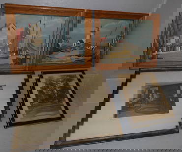 lot of framed art including signed Wallace nutting print: lot of framed art including signed Wallace nutting print. Up to 15 1/2" x 18 1/2" ALL DESCRIPTIONS AND ANY CONDITION STATEMENT GIVEN BY LANGSTON AUCTION GALLERY ARE STRICTLY OPINIONS AND LANGSTON'S SH