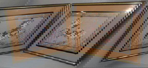 pair of framed oriental prints