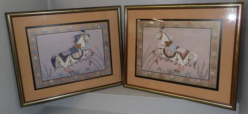 pair of framed oriental prints (1 of 4)