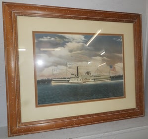 framed ships scene print