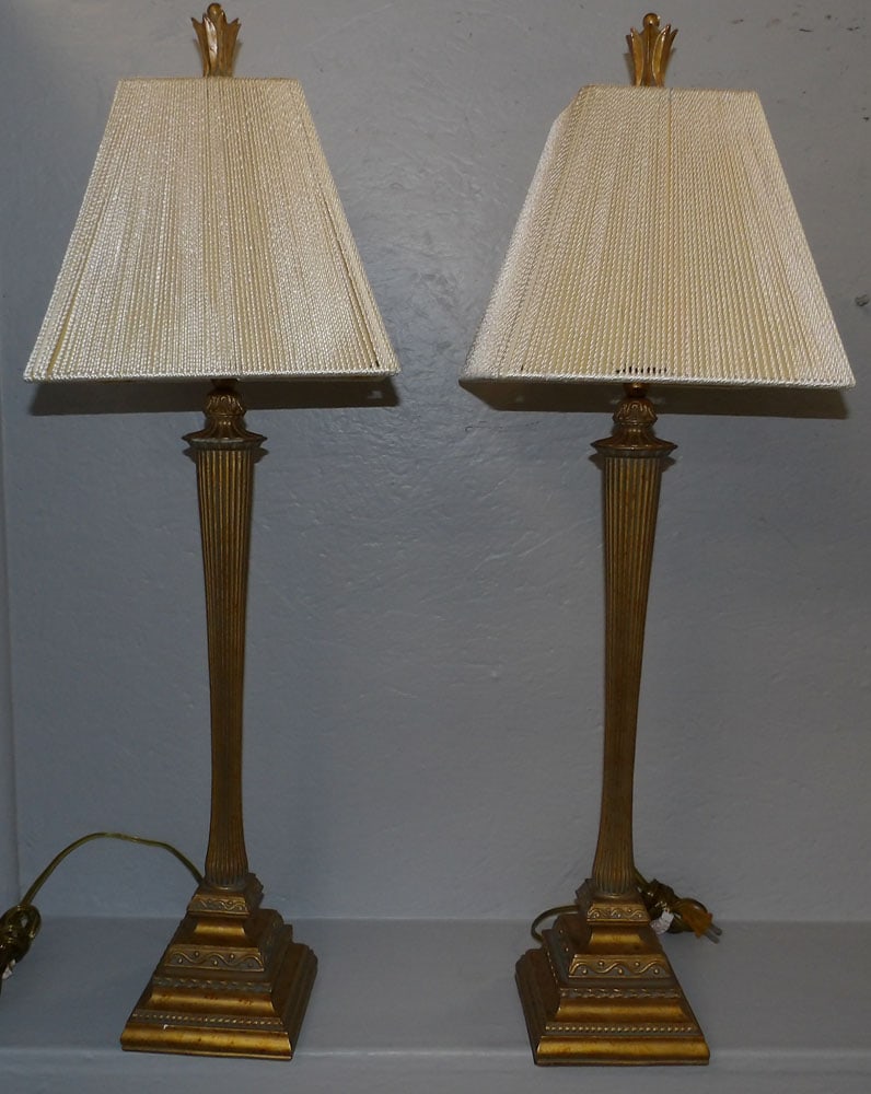pair of painted resin lamps (1 of 3)