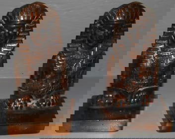 pair of metal Egyptian book ends