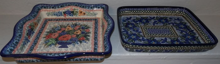 2 handpainted polish casseroles