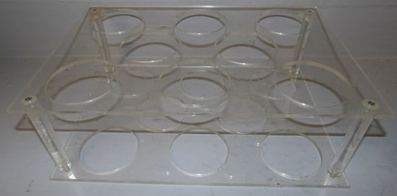 mid century modern acrylic wine rack