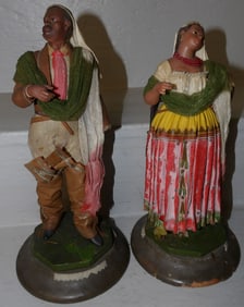 2 antique wax figurines