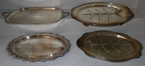 lot of silverplated serving trays