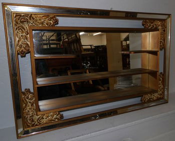 Vintage Hanging Mirror Whatnot Shelf