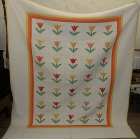 84" by 100" antique handmade quilt