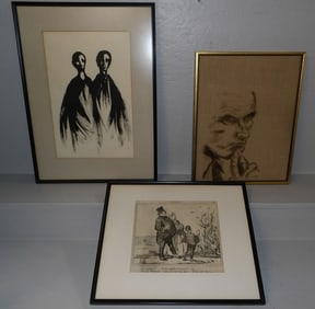3 pieces of framed art