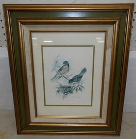 framed bird print