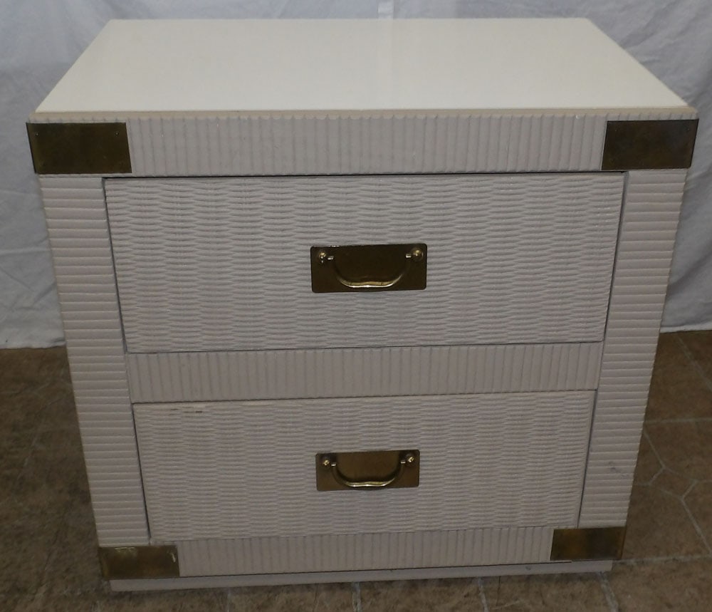 modern painted two drawer night stand by lea (1 of 5)