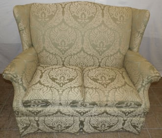 upholstered wing back love seat