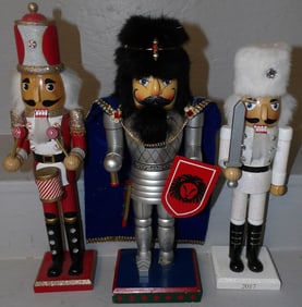 3 painted wood nutcrackers