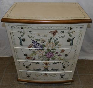 painted four drawer chest with pullout slide