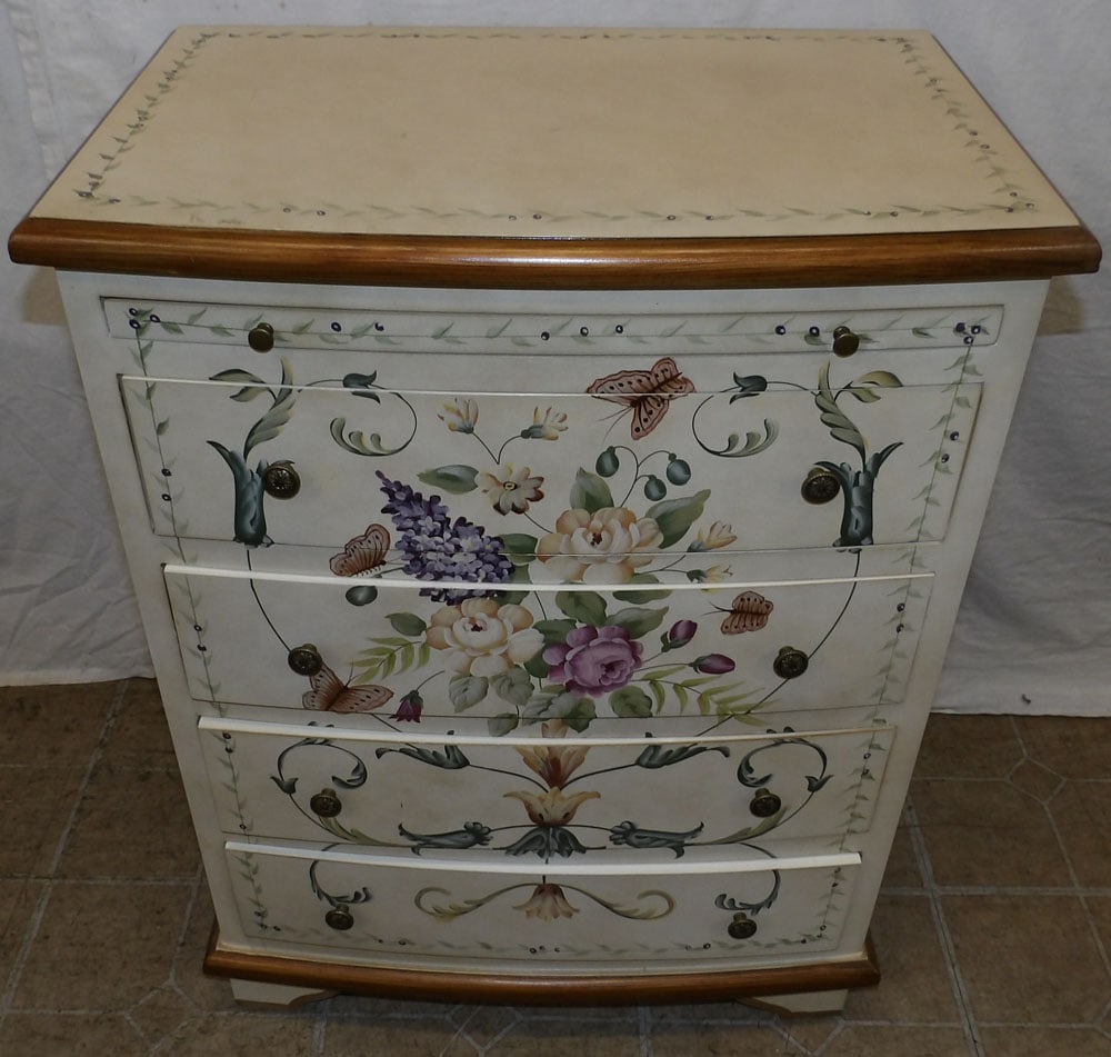 painted four drawer chest with pullout slide (1 of 6)