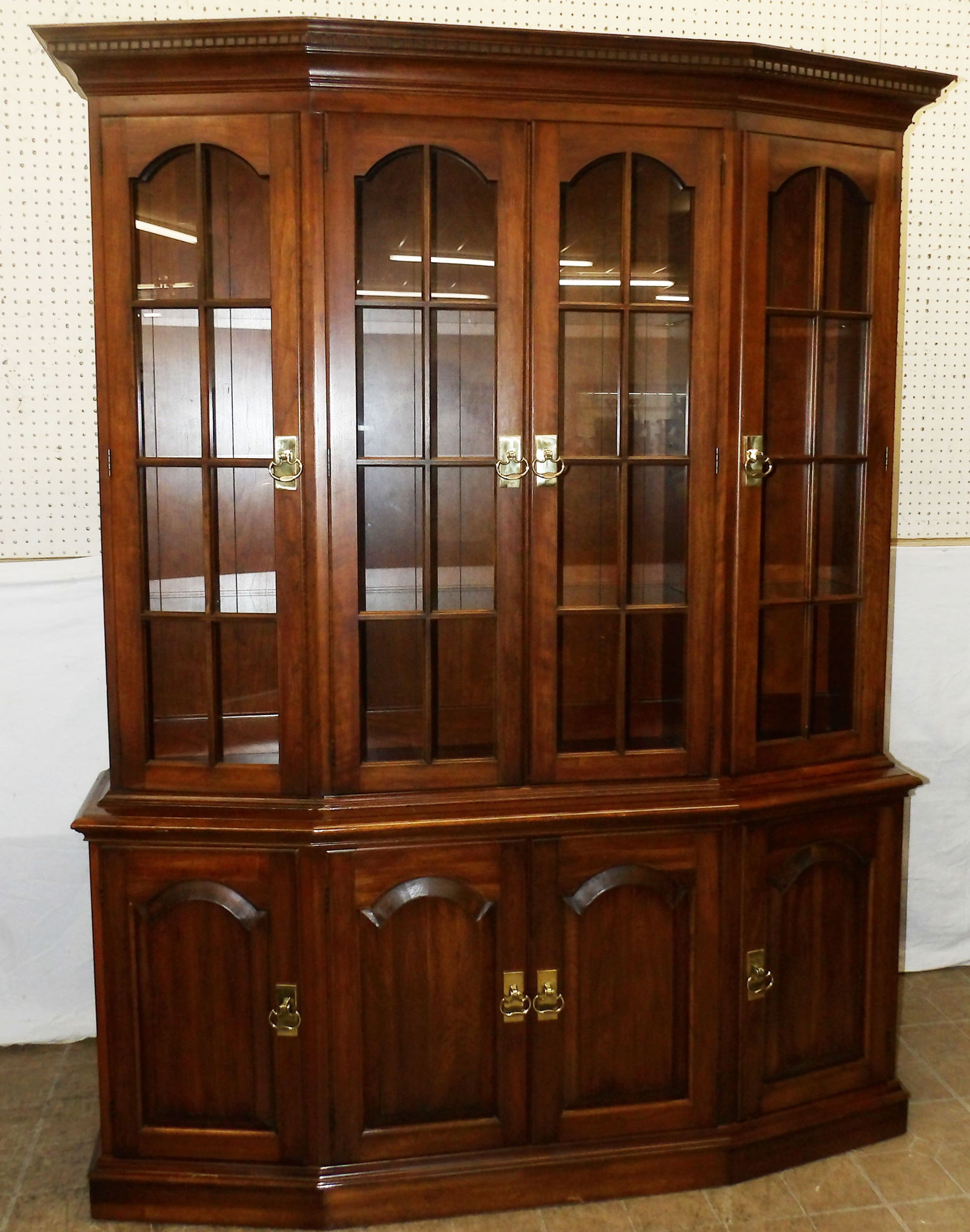 cherry 2 piece lighted glass door China cabinet by Pennsylvania house (1 of 7)
