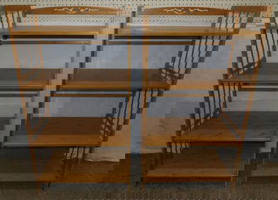 Pair of Modern Bamboo Shelves