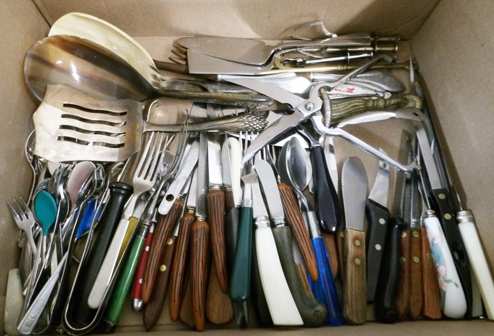 Lot of Kitchen Utensils, Knives, Serving Pieces, & Stainless Steel Flatware (1 of 7)