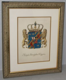 Framed & Matted Coat of Arms Engraving