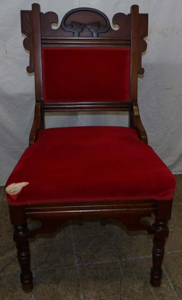 Antique Walnut Victorian Side Chair (1 of 3)