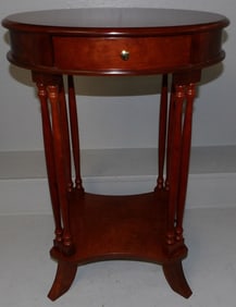 Cherry Oval One Drawer Stand