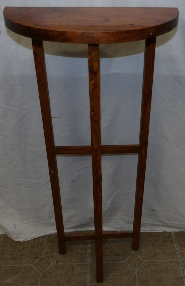 Oak Mission Style Demi Lune Stand (1 of 3)