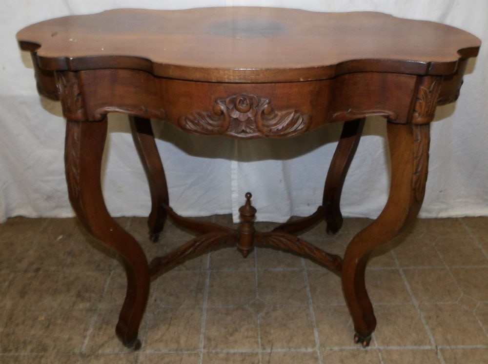 Antique Mahogany Victorian Turtle Top Center Table (1 of 7)