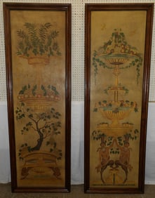 Pair of Painted Wall Hanging Panels by Theodore Alexander