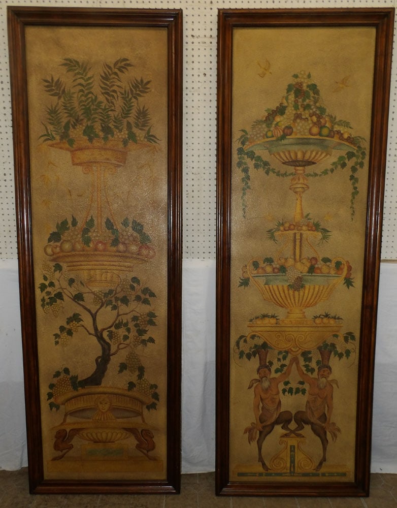 Pair of Painted Wall Hanging Panels by Theodore Alexander (1 of 4)