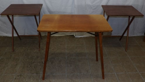 Maple Folding Stand & Two Tv Tables