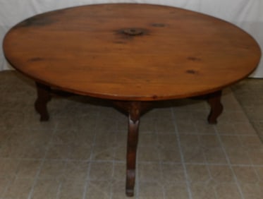 Antique Pine Round Dining Table
