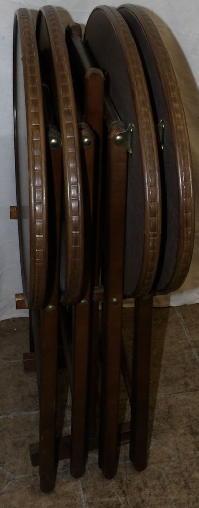 Set of TV Tables on Stand (1 of 3)