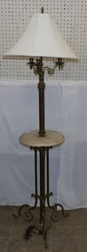 Brass & Marble Candelabra Floor Lamp