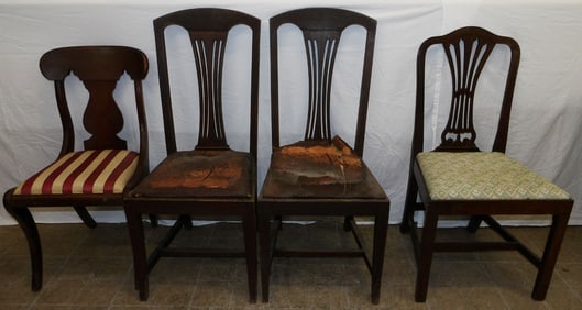 Lot of Four Antique Mahogany Side Chairs