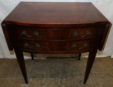 Mahogany Two Drawer Drop Leaf Stand