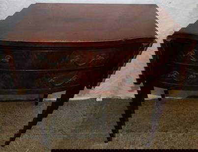 Mahogany Two Drawer Drop Leaf Stand: Mahogany Two Drawer Drop Leaf Stand . 26 1/4" H 25" W 16" D ALL DESCRIPTIONS AND ANY CONDITION STATEMENT GIVEN BY LANGSTON AUCTION GALLERY ARE STRICTLY OPINIONS AND LANGSTON'S SHALL HAVE NO RESPONSIBI