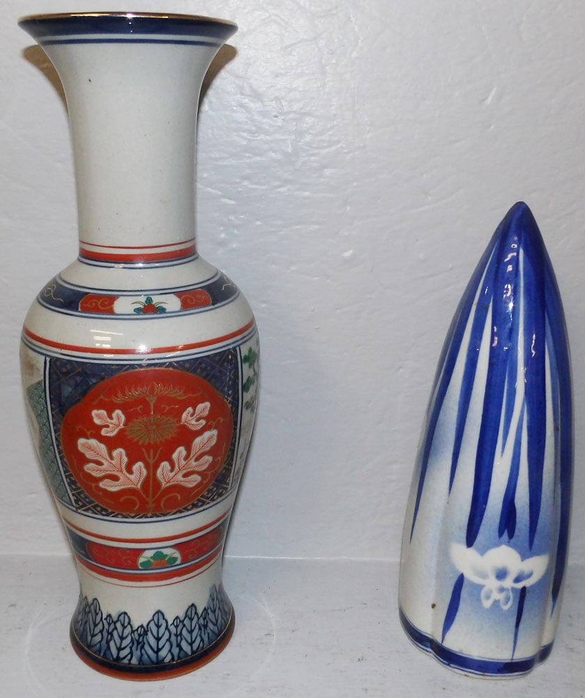 Oriental Porcelain Vase & Wall Pocket (1 of 1)