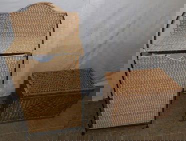 Metal & Wicker Hamper & Rattan Box