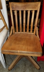 Antique Bleached Maple Swivel Desk Chair
